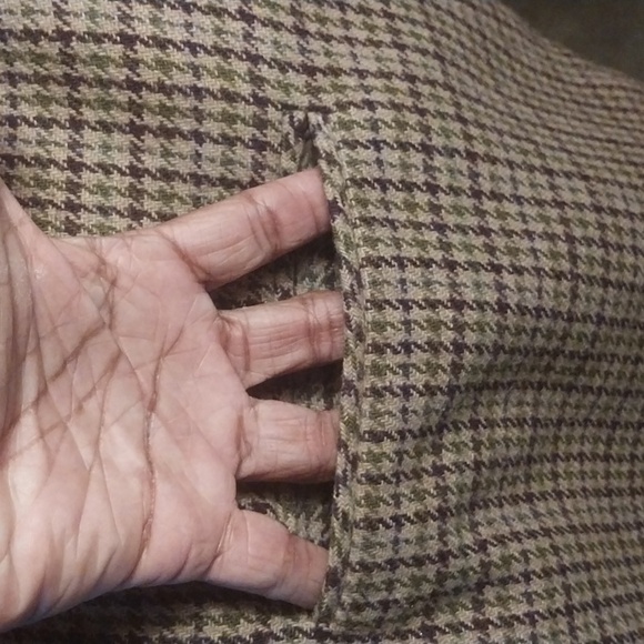 Vintage Sag Harbor Wool Blazer Jacket Academia Houndstooth Brown Size 10 - Picture 5 of 7